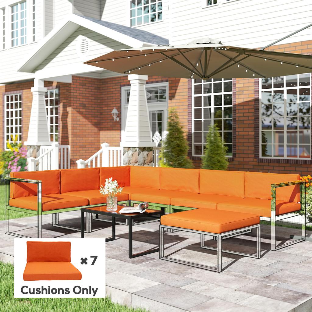 14-piece Dining Set Cushions - Orange