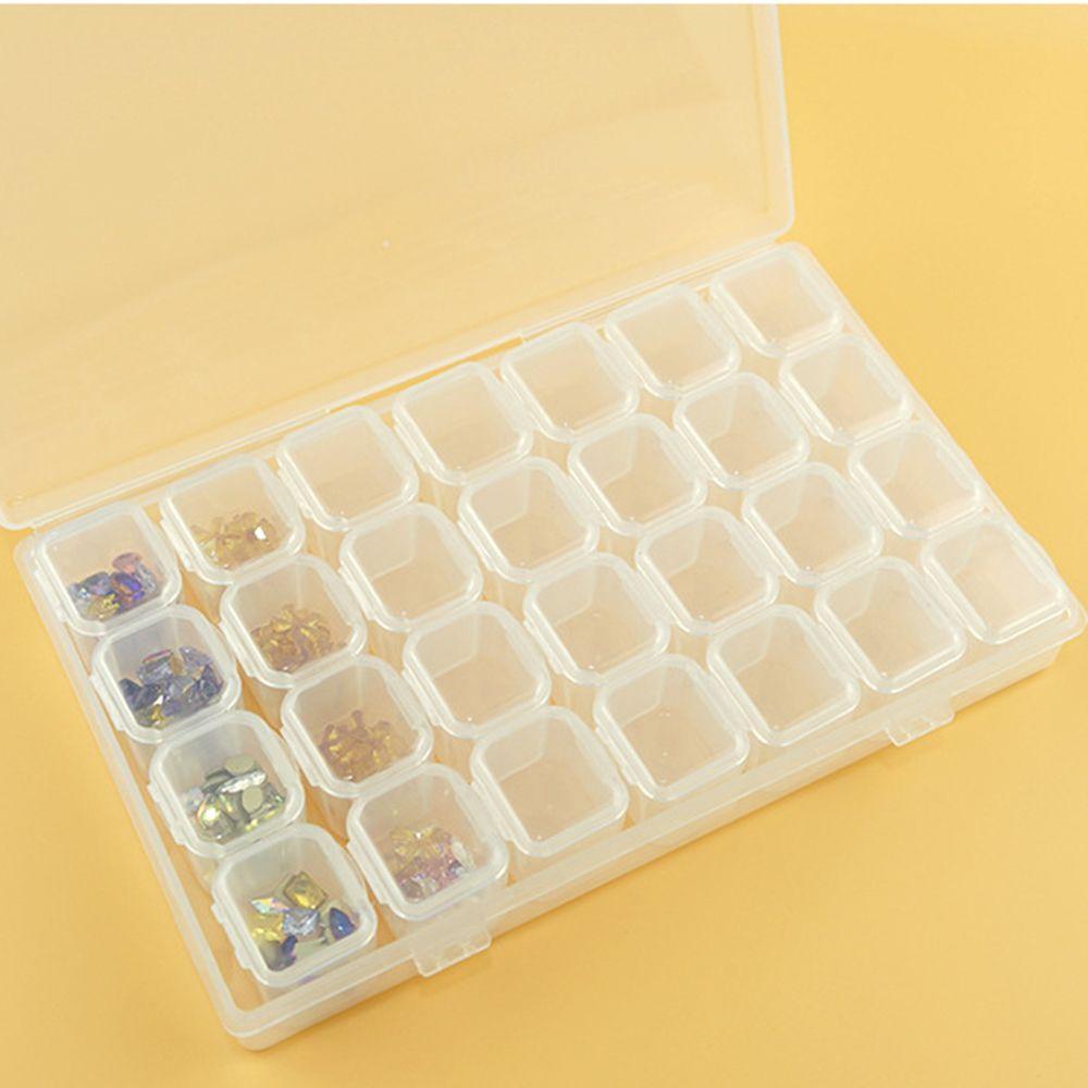 Коробка Двойная Герметичная Съемный Футляр для Таблеток Пластиковый Ящик для Хранения Организатор со Стразами-Бриллиантами Контейнер для Аксессуаров для Нейл-арта, Бусин