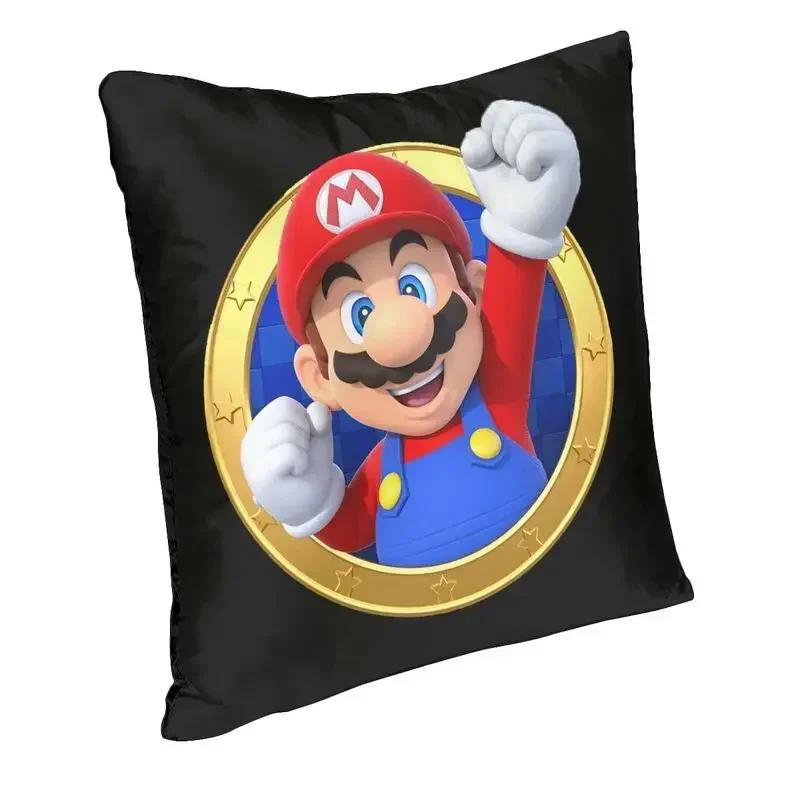 Двусторонняя печатная подушка Mario Soundate, мультяшный наволочка для подушки для гостиной