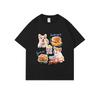 Kawaii Puppy and Kitten Graphic Print Autumn Pure Cotton Men's and Women's T-shirt Short Sleeve Street Fashion Trend Clothing