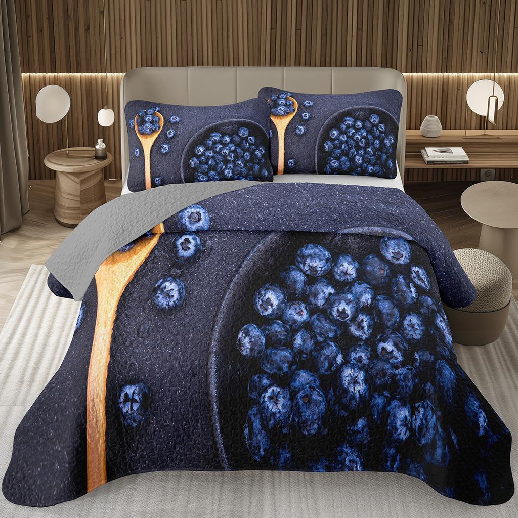 Покрывало с черникой размера кинг, твин, Гавайское летнее тропическое фруктовое покрывало для декора комнаты мальчика/девочки, Двустороннее стеганое постельное белье