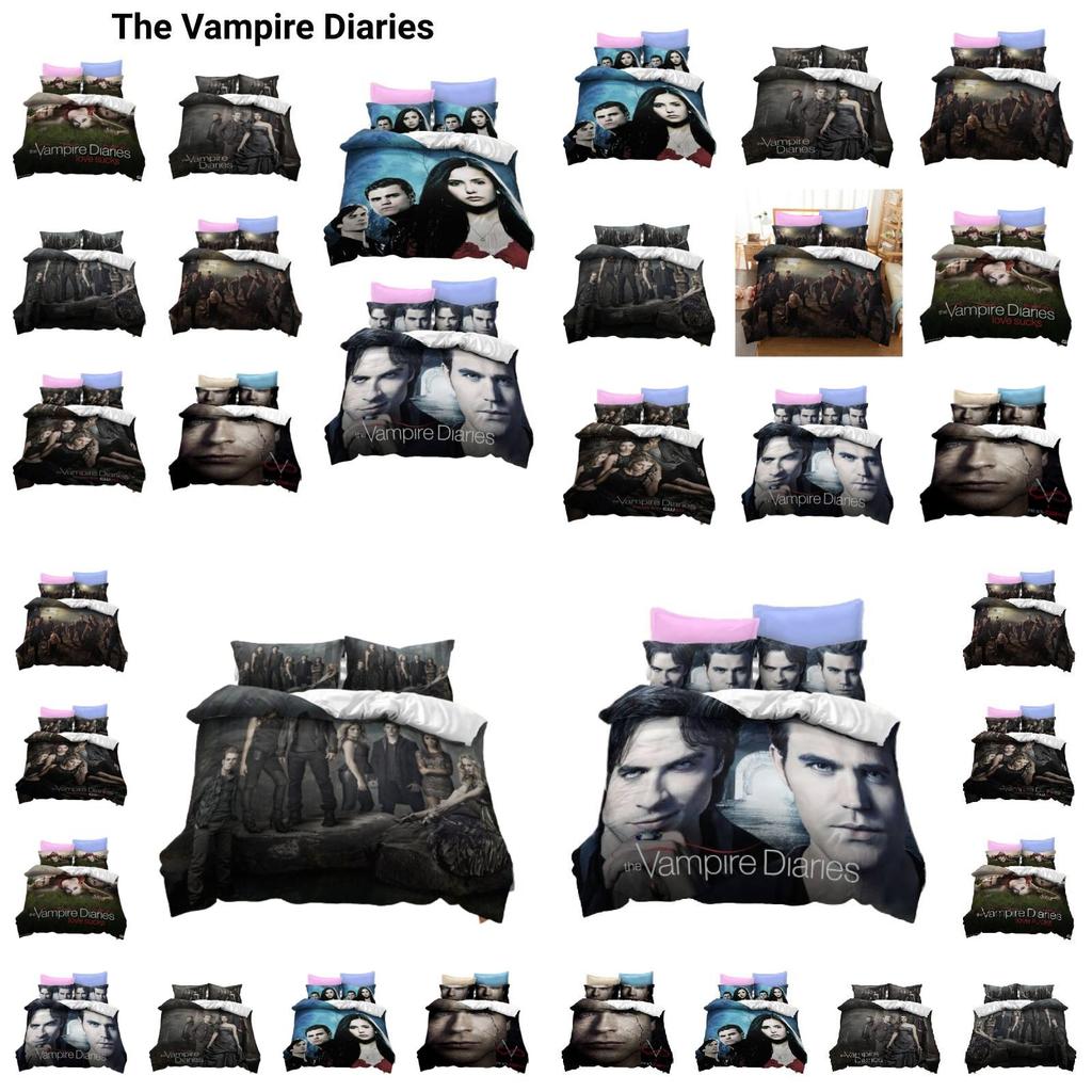 Комплект постельного белья с 3D-принтом «Дневник вампира», мягкий и прочный материал из полиэфирного волокна