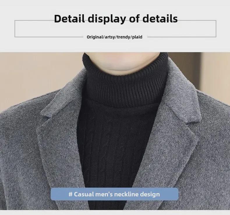 2024 Men's Woolen Stand Collar Coat - Autumn/Winter Business Casual Trend