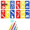 Reusable Paint Stencil 6 Pcs Painting Template Stencils, 5.5x5.9 Inch Washable DIY PP Plastic Art Stencils for Wood Paper Fabric, Home Decor
