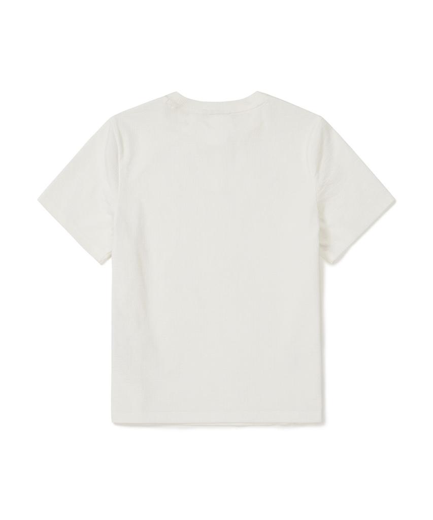 SNOWPEAK APPAREL Женская футболка с коротким рукавом, в рубчик, стандартного кроя (S25Mwfts39) Белый с оттенком