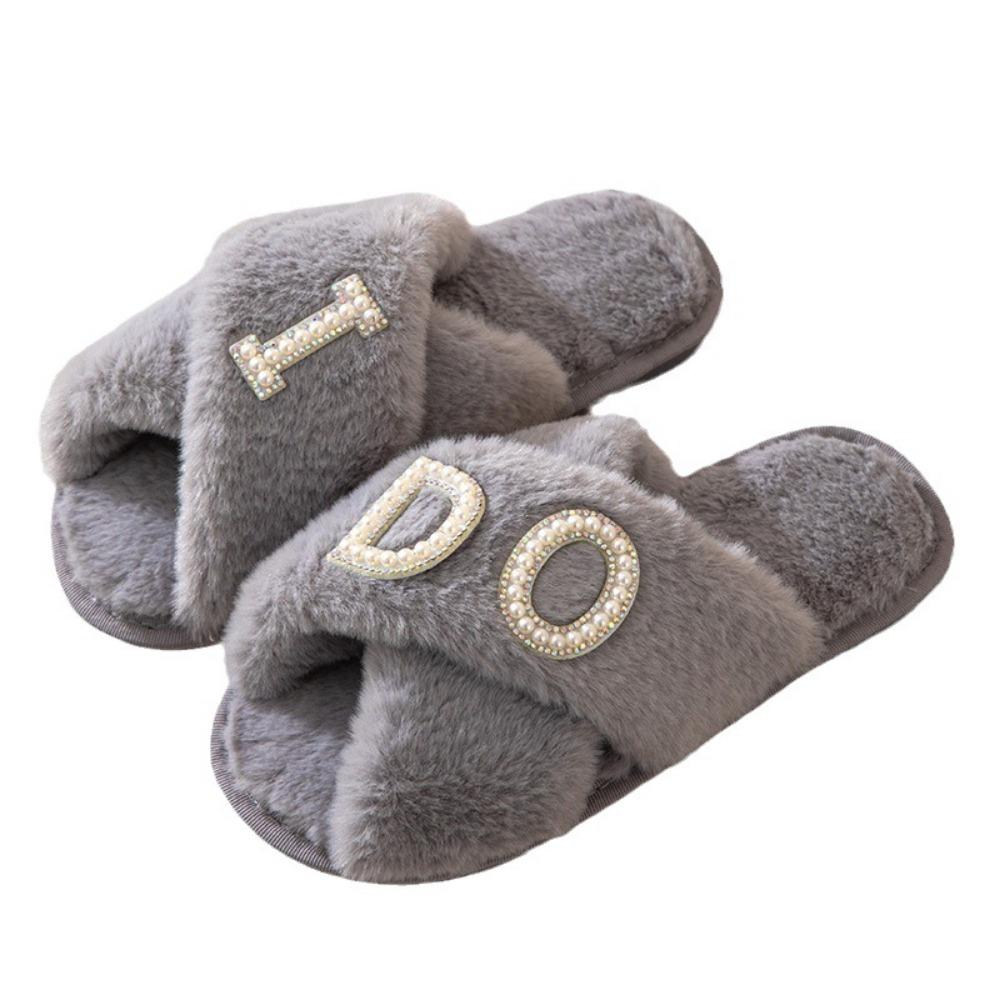 Warm Slippers Women Winter Indoor Home Anti Slip Cotton Slippers with Added Plush Slippers Dames Muiltjes Chanclas Mujer