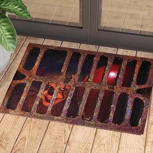 Коврик для пола Visual Vertigo, нескользящий, с изображением клоуна на Хэллоуин, простой в уходе, коврик для двери, коврик для ног, крышка люка, страшная гримаса