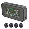Wireless Car TPMS HUD Solar USB Charging Tire Pressure Monitoring System+Clock