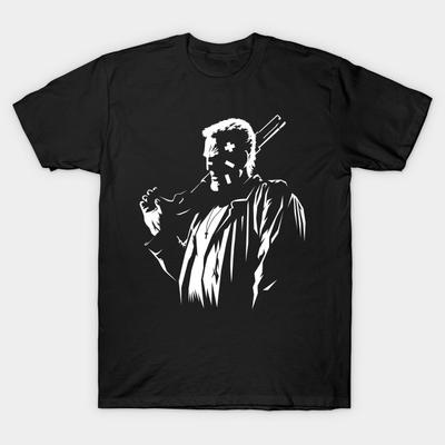 Азиатский размер Мужская черная футболка с принтом Marv Sin City Печать методом термопереноса без вырезания Хлопковая футболка