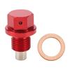 Motoforti Universal Pan Screw Drain Plug Sump Drain Nut Bolt M14x1.25 Fit Aluminum Alloy Red 1 Set