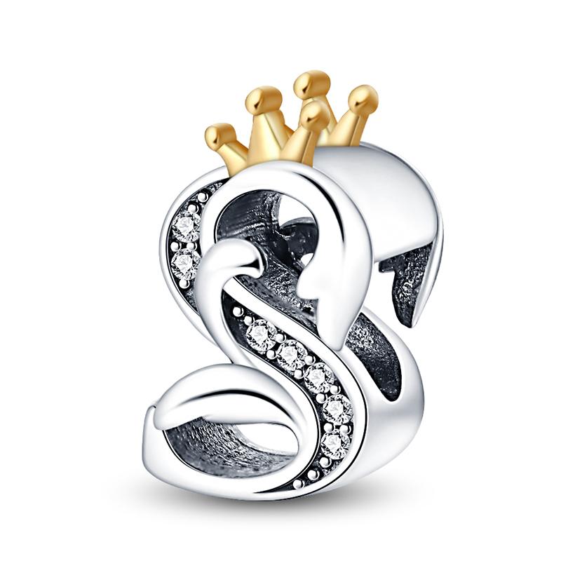 Шармы Plata De Leyfit Pan Оригинальные Браслеты 26 Букв Английский Алфавит Бусины Подвеска Светлячок Diy Изготовление Украшений