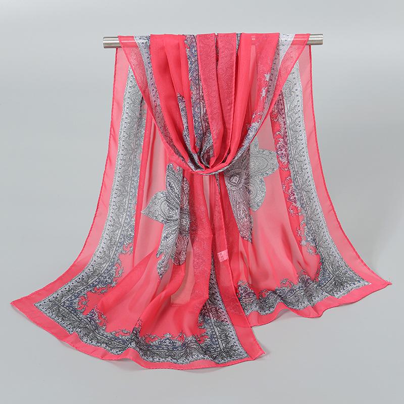 Китайский красный однотонный шифоновый маленький шелковый платок женский маленький подарок, тонкий большой красный подарок на День защиты детей