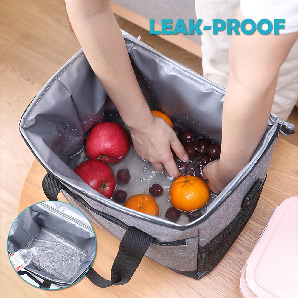 30L Insulated Cooler Bag Leakproof Lunch Cooler Tote Shoulder Bag for Picnic Beach Trip Camping
