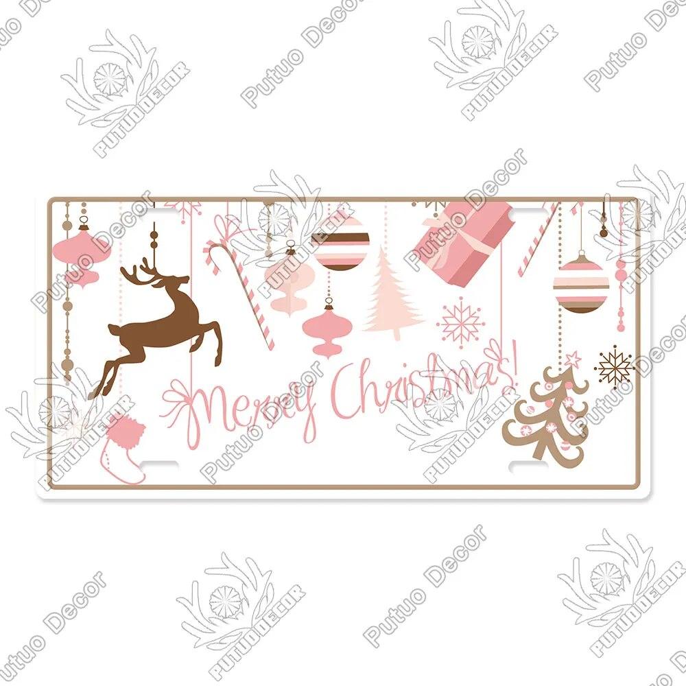 Putuo Декор с Рождеством номерной знак жестяная табличка металлический винтажный постер для домашнего бара новогодний подарок Navidad Настенный декор