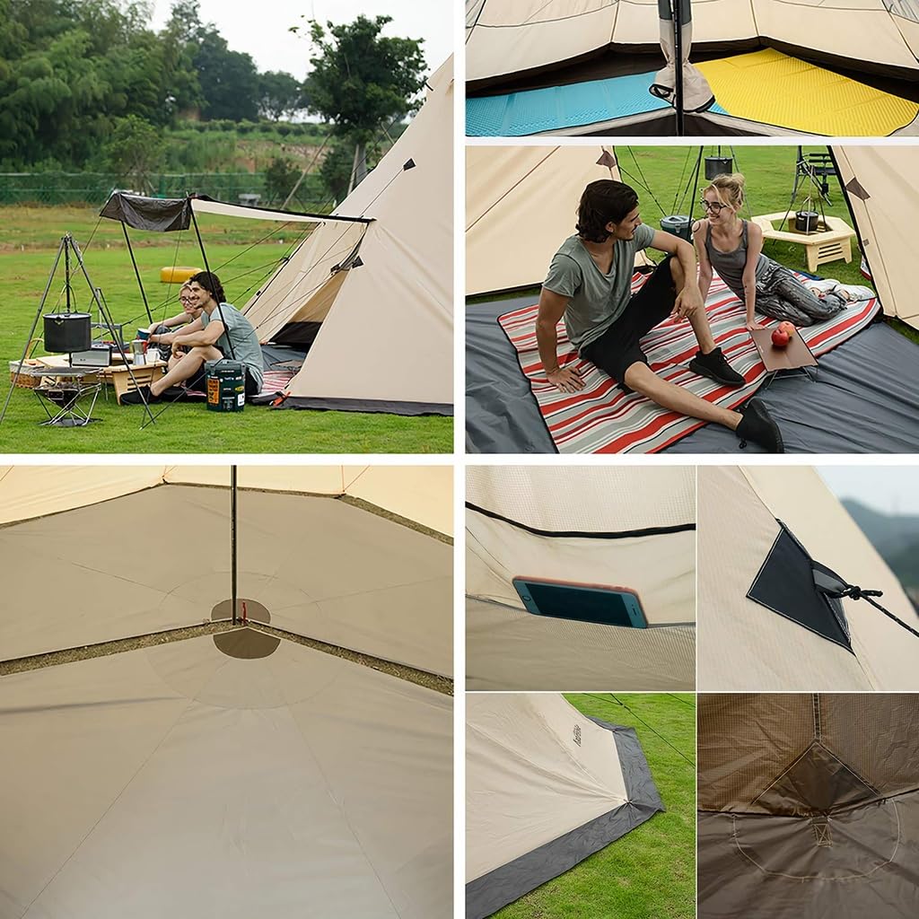 Палатка Naturehike One Pole Pyramid для восьмиугольной пирамиды, подходит для 4-х сезонной семейной сумки для хранения, простая установка для домашнего кемпингового снаряжения для 5-8 человек,