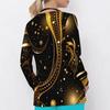 Women Plus Size Printed Nurse Scrub Top V Neck Long Sleeve With Front Pockets Black Blue Green Dotted Floral