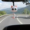 Cat Car Hanging Ornament Cute Fox Shape Car Rear View Mirror Decorations Decorative Car Interior Accessories
