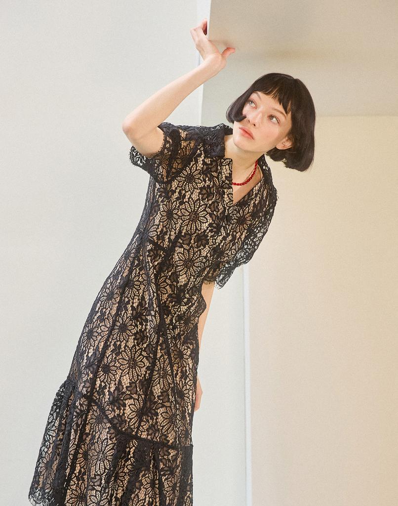 LAFELSORTOF Lace Long Dress