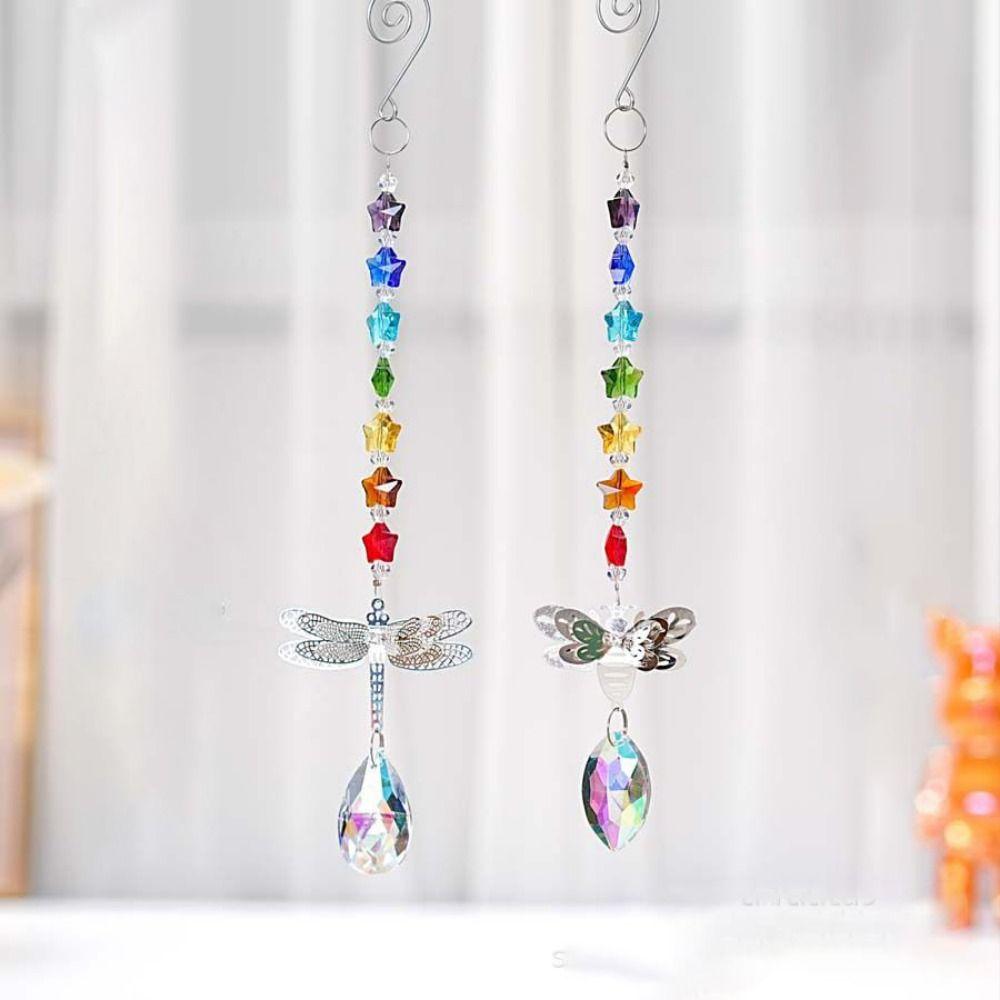 Handmade Butterfly Prism Pendant Exquisite Window Hanging Suncatchers Decor Accessories