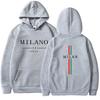 Женские толстовки с капюшоном, толстовка с принтом «Милан», повседневная толстовка для бега, высококачественная мужская одежда, повседневный универсальный спортивный костюм, топы 2000 года