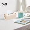 Square Tissue Box Holder Solid Color Large Capacity Foldable Design Easy Assembly Countertop Tissue Case Cover