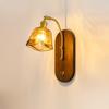 Retro Wabi-Sabi Brass and Wood Wall Lamp for High-End Homestay or Living Room Décor