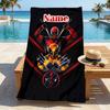 Custom Name Deadpool Armor Stylish Digital Printing Beach Towel Quick‑Drying Absorbent Blanket for Beach Pool Gym Travel