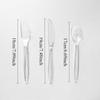 100PCS Disposable Knives Forks Spoons Transparent Household Kitchen Plastic Tableware Dessert Ice Cream Birthdays Cakes Tools
