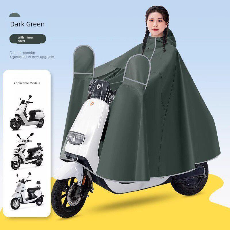 Electric Vehicle Raincoat, Electric Motorcycle Double-Person Raincoat for Men and Women, Oversized Long Full-Body Rain Poncho for Heavy Rain, New