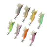 8pcs Shrimp Lures Luminous Silicone Realistic with Sound Beads Shrimp Baits for Squid Octopus 3.5