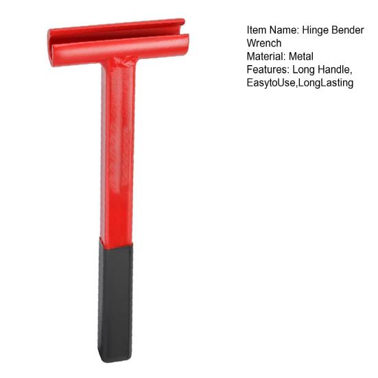 Hinge Adjustment Tool Long Handle Hinge Bender Wrench High-Strength Portable Heavy-Duty Painted Steel Hinge Wrench with Rubber Grip
