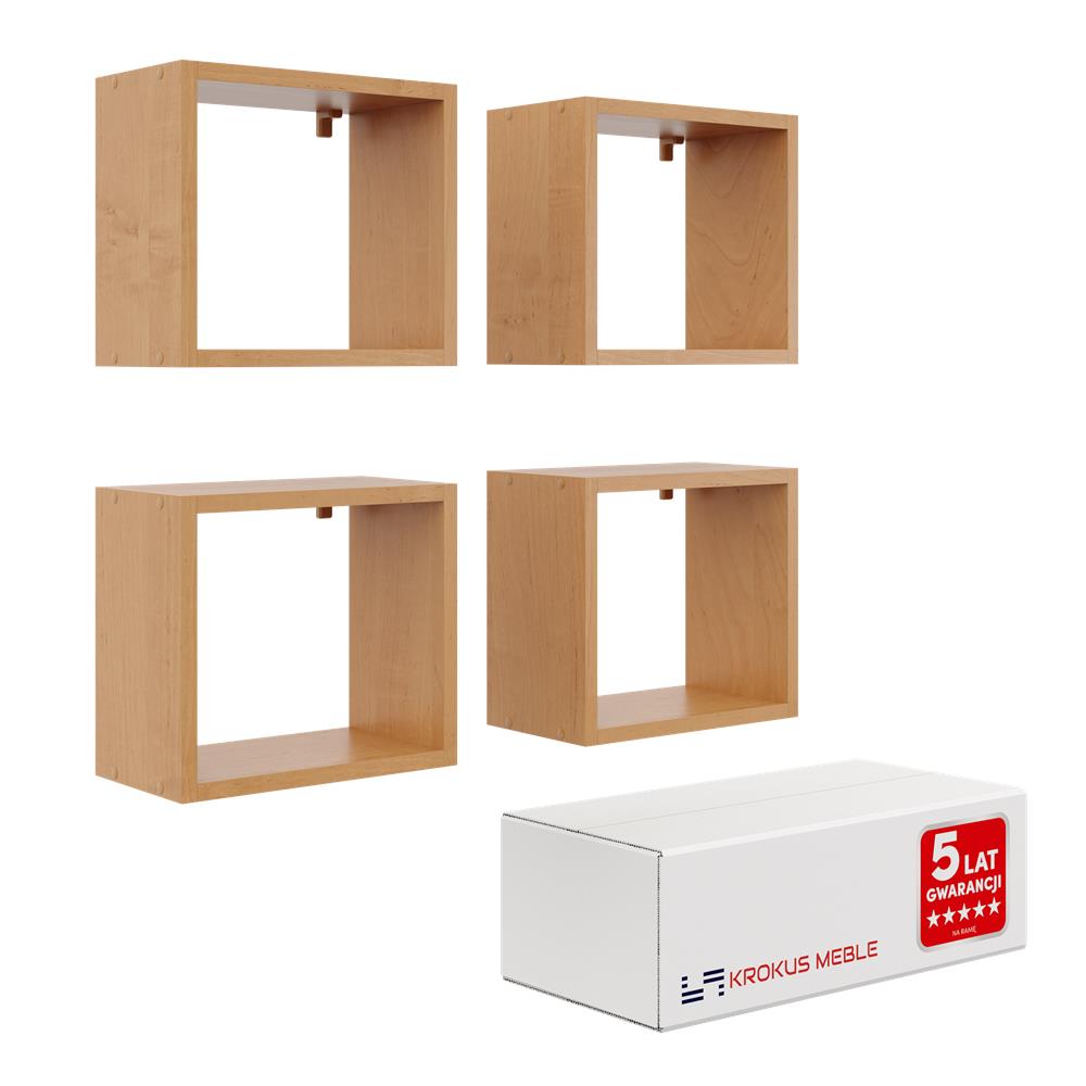 Cube Wall Hanging Shelves, 4 pieces - No. 30 black