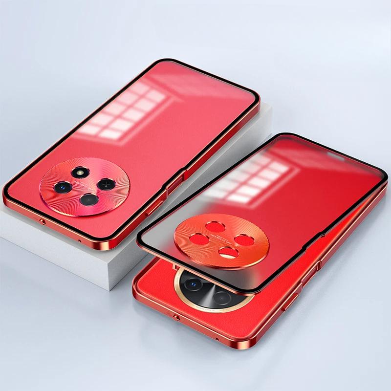 Для OPPO A5 Pro ультратонкий алюминиевый сплав металлический каркас бампер + закаленное стекло задняя крышка телефона для OPPO A5pro противоударный чехол