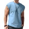 Мужская модная однотонная футболка без рукавов, повседневный жилет с круглым вырезом, топы, спортивные майки для бега, бега