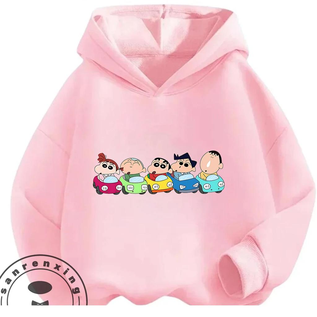Daily Casual Hooded Top Cute Cartoon Print Winter Street Fashion Kids Wear Crayon Shin Chan Boys Girls 3 14
