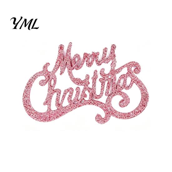 Store Window Holiday Decor Merry Christmas Letter Sign for Tree, Glitter Plastic Hanging Gift Packaging Accessories Ornaments, Sparkling Letters