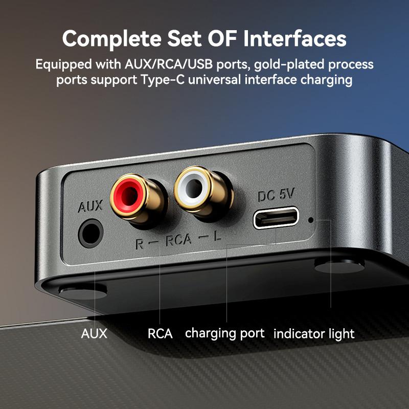 Автомобильный приемник-передатчик Bluetooth 5.4 Стерео HIFI Музыка AUX 3,5 мм разъем Беспроводной аудиоадаптер Bluetooth для ТВ ПК Автомобильный комплект