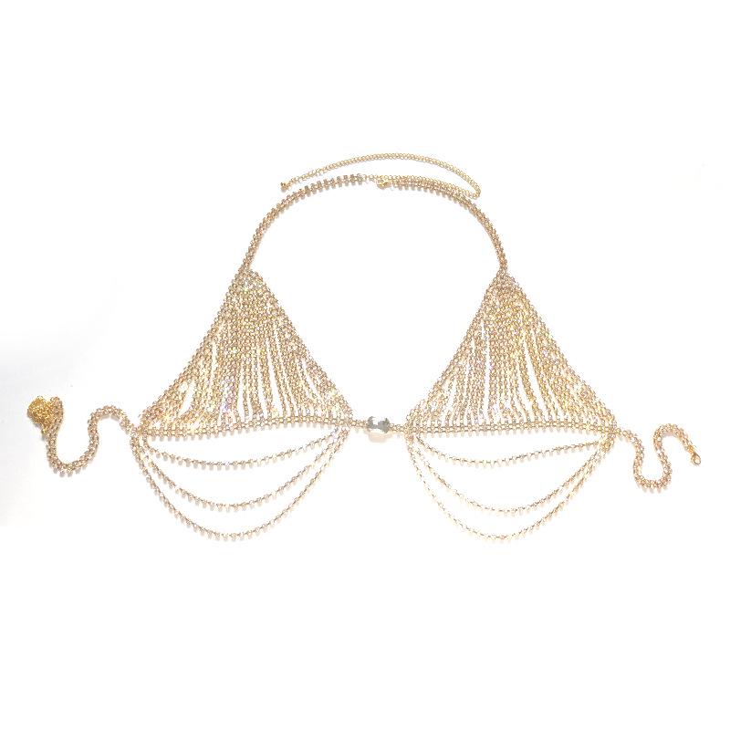 Страз Кисточка Бикини Бюстгальтер Цепочка для тела - Женская Клубная Мода