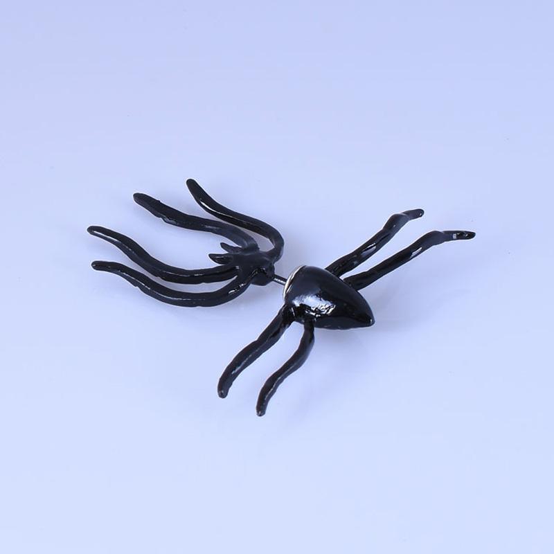 Творческие личности, черные серьги-гвоздики в виде паука, модные женские серьги, квадратные серьги-гвоздики