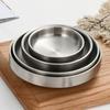 Flat 201/304 Stainless Steel Dish Plate Cooking Noodles Bowl Thickened Dinner Plate Seasoning For Kitchen Restaurant Tableware