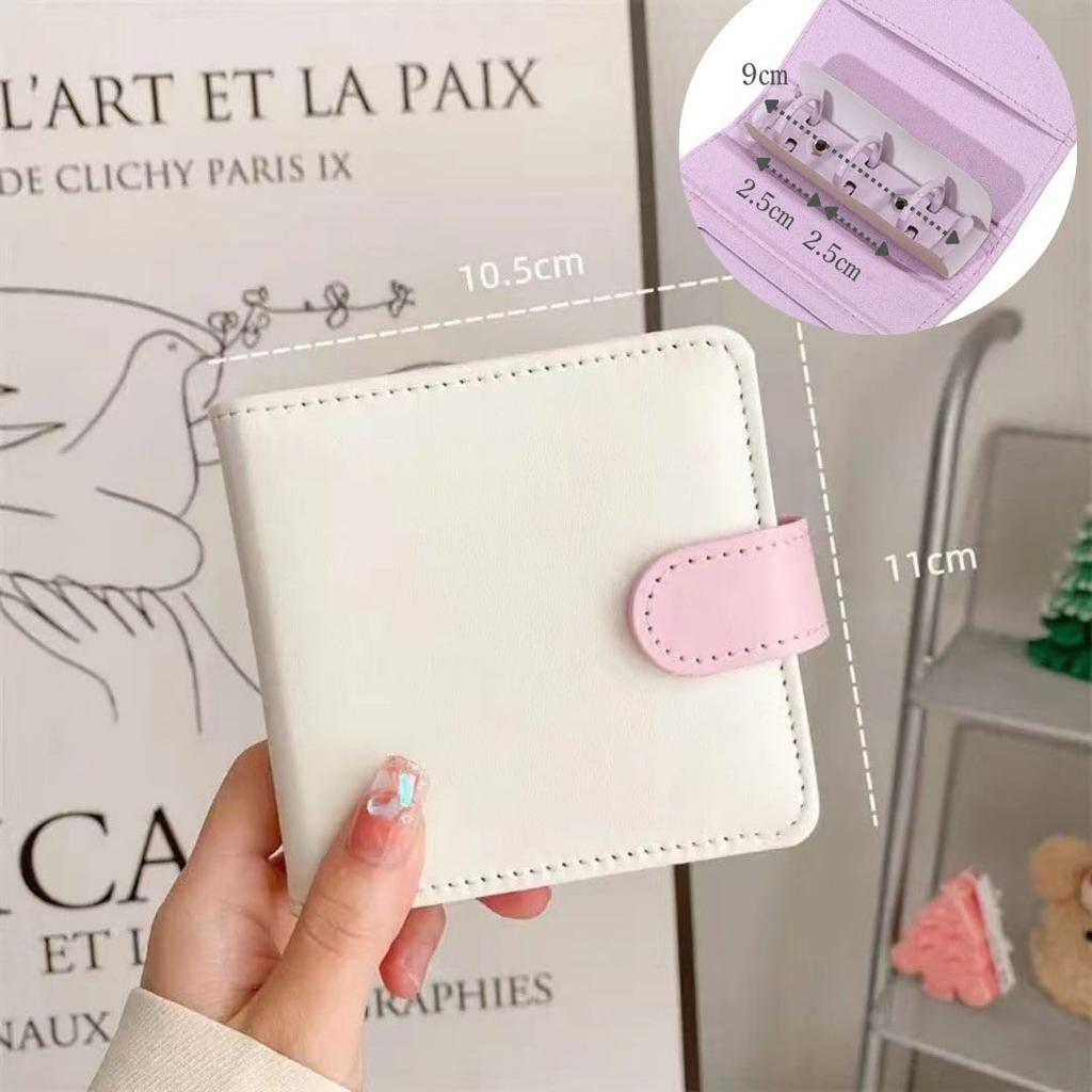 LINAXYZ Мини-биндер для коллекционных карточек, корейских ID, членских билетов и сменных листов Белый Мох 3 кольца Карты, Коллекции, Держатели, Instax, Значки, Избранное,