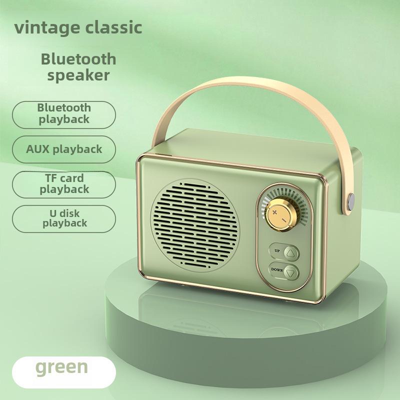 Беспроводная Bluetooth-колонка в стиле ретро с USB-портом и слотом для карт памяти — портативная мини-колонка для ноутбука и домашнего караоке.