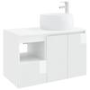 Bathroom Furniture Set 2 Pcs High Gloss White Engineered Wood