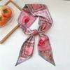Fashion Plants Print Silk Scarf Skinny Ribbon Hairbands Women Neck Kerchief Foulard Soft Hair Bands Scarves Bag Handle Ribbon