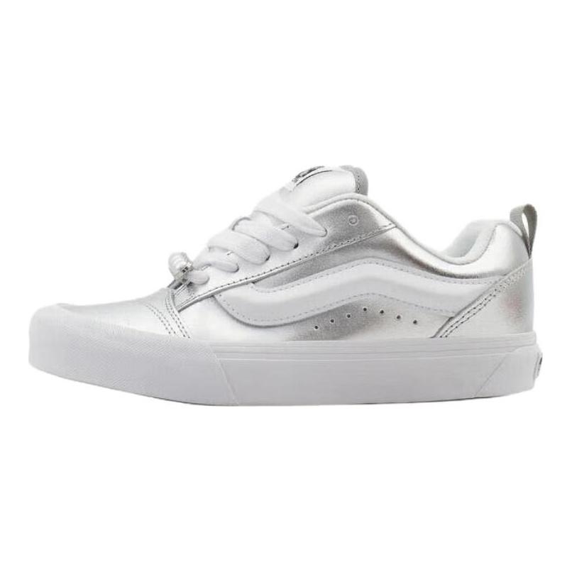 Vans Knu Skool Ретро Удобная Поддержка Низкий Верх Обувь для Скейтборда Унисекс Кроссовки Серебристый VN000E9XSLV