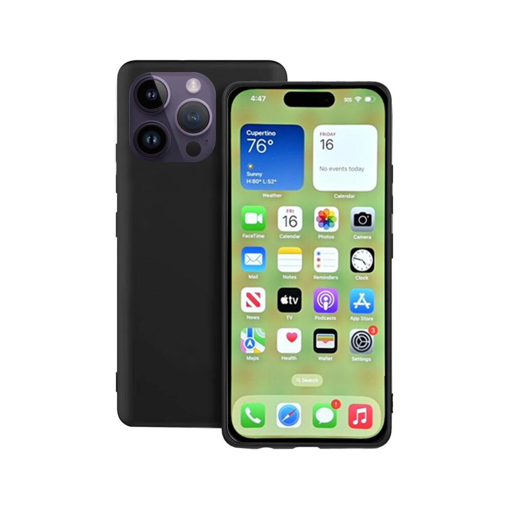(Black) For Apple iPhone 15 Pro Max Silicone Gel TPU Phone Case Cover