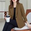 Women Casual Turn Down Collar Loose Long Sleeve Thin Cardigan Blazer