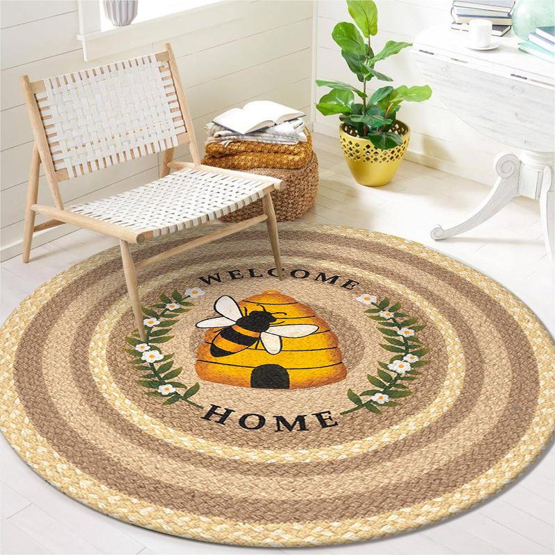 Nordic Round Living Room Sofa Tea Table Mat Home Decor Versatile Carpet Butterfly Flower Carpet