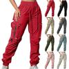 Women's Solid Color Work Pants, Sports Pants, Functional Pants, Pocket Drawstring Casual Pants