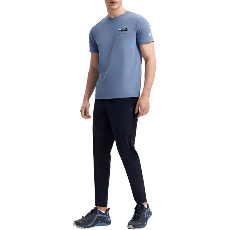 Fila Брюки мужские спортивные вязаные с логотипом, прямого кроя, удобные, дышащие, цвет глубокий черный A11M331608A-BK